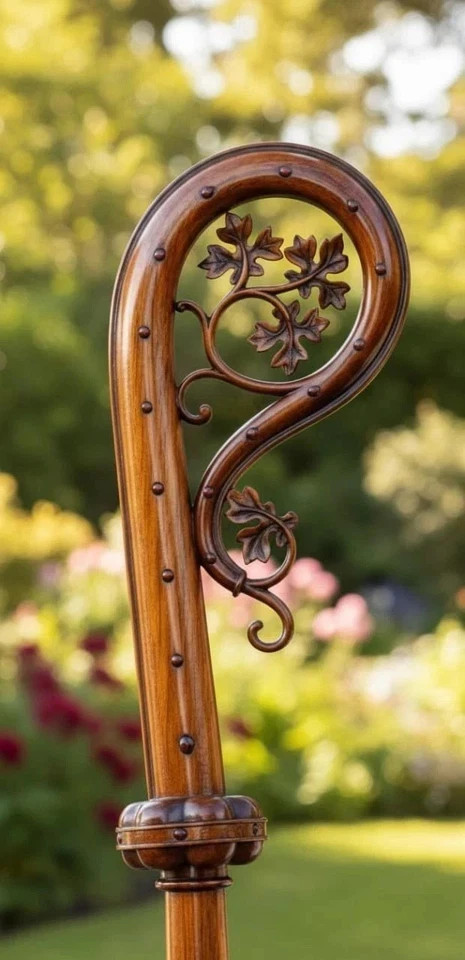 Wood CROZIER Polish Staff Crosier Bishop Quality Craftsmanship, 70