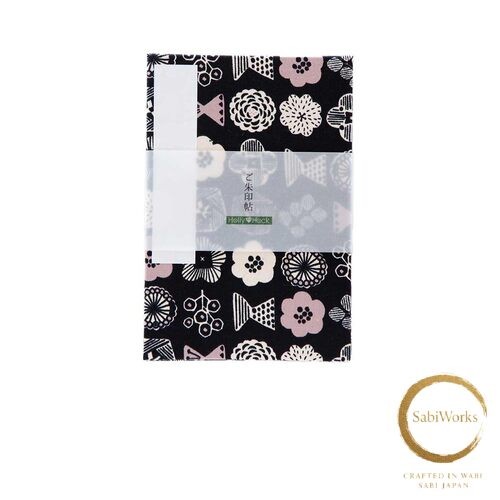 HollyHock Goshuincho Floral Imprint black Large