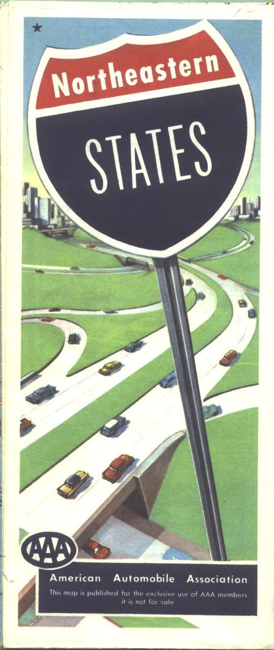 1959-60 AAA Northeastern States Vintage Road Map 