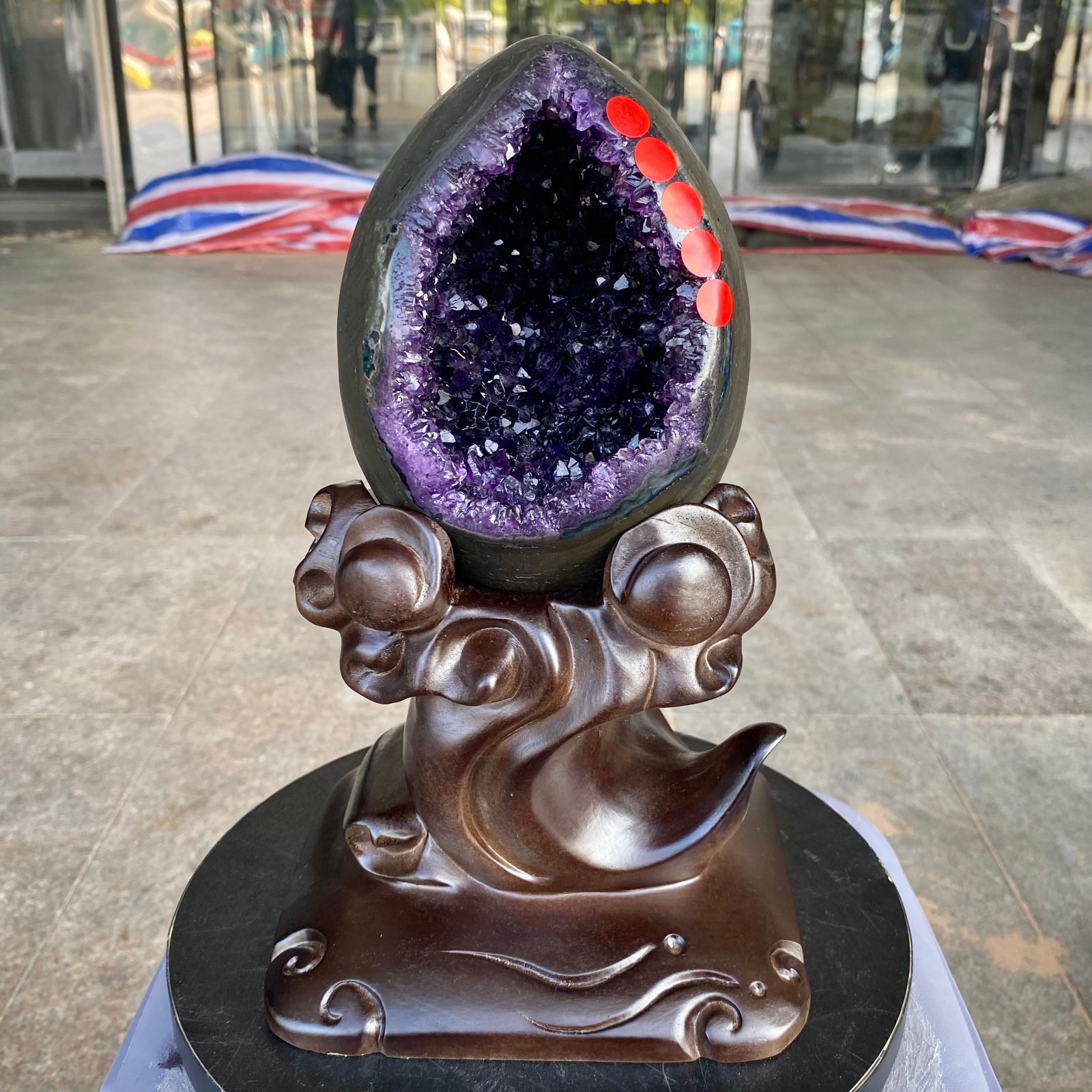 7.47LB Large Natural Amethyst geode quartz cluster crystal Egg specimen Healing