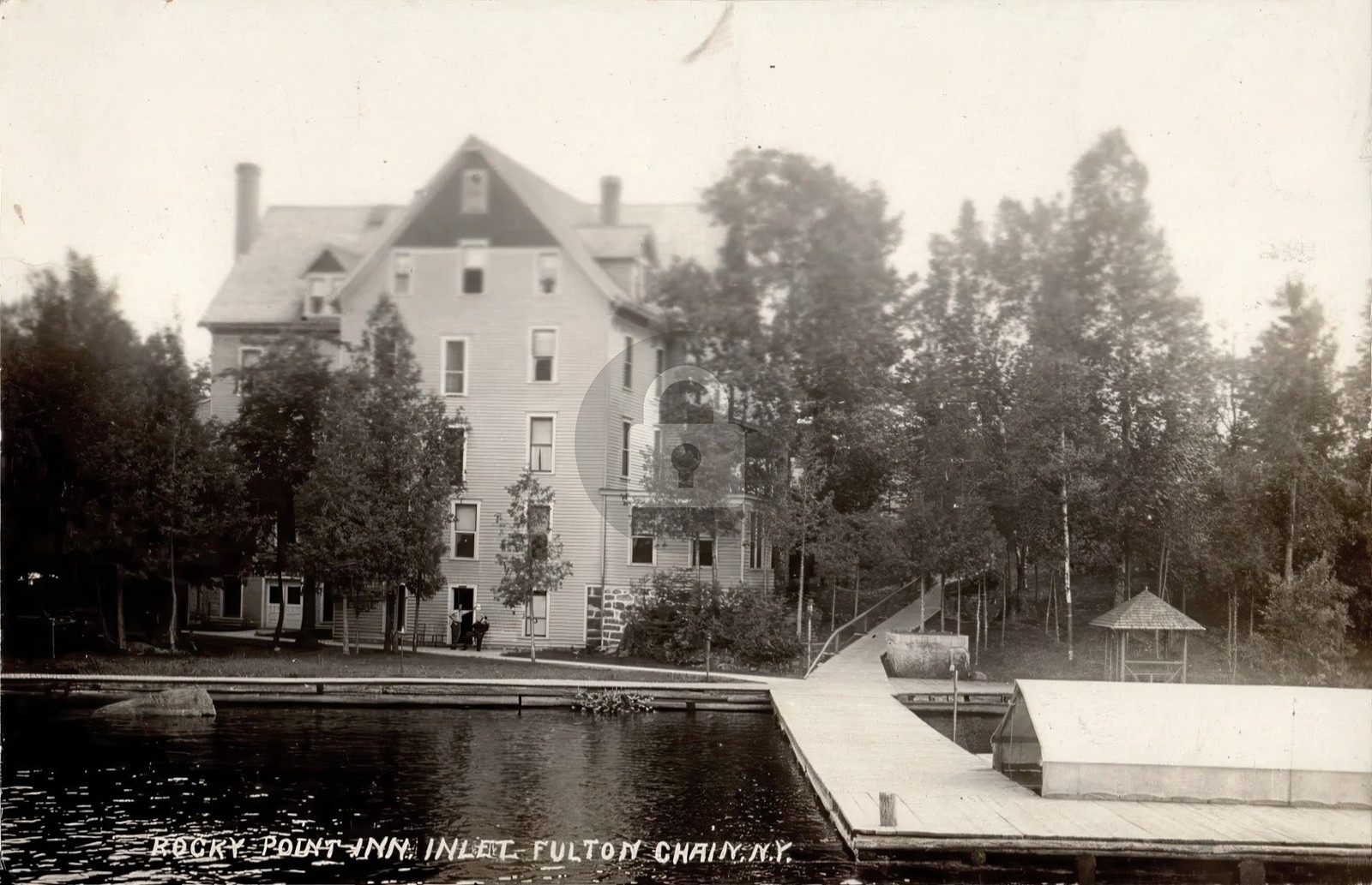 c1910\'s Rocky Point Inn Inlet Fulton Chain New York NY RPPC Photo Postcard COPY