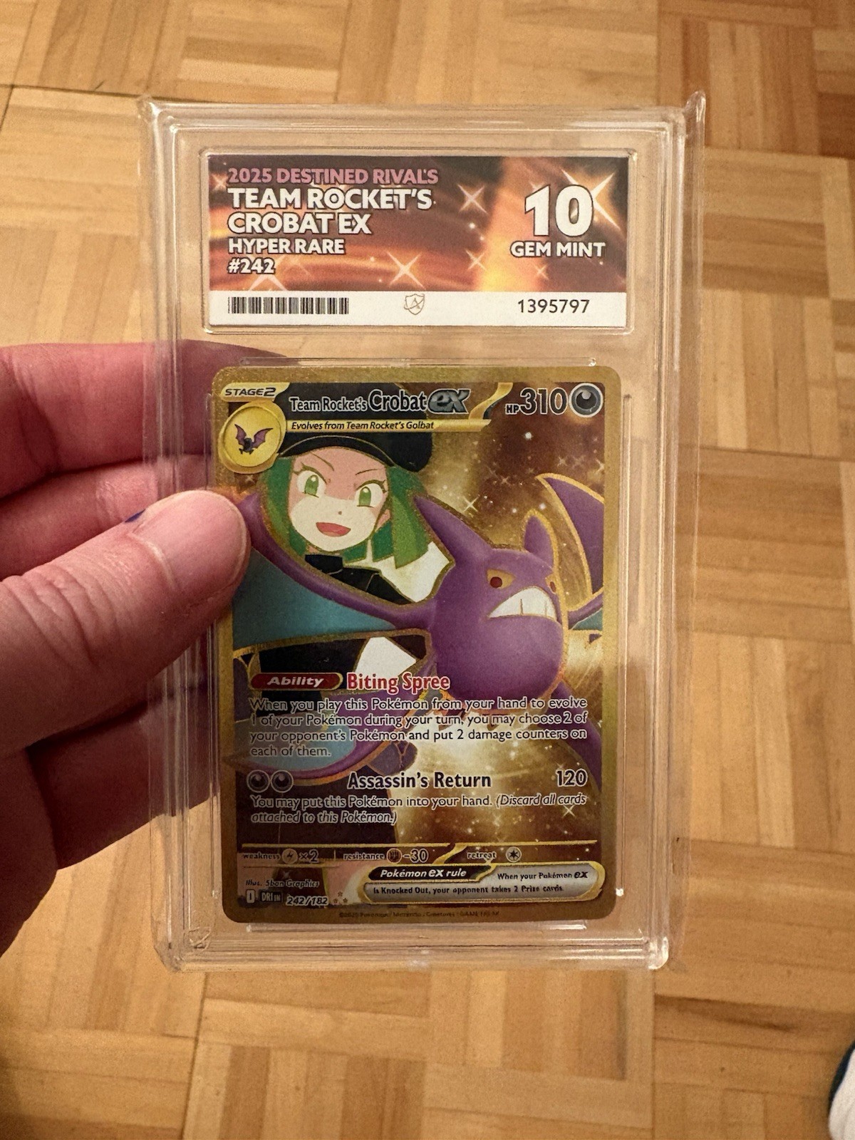 Pokemon - Team Rockets Crobat EX 242/182 - Destined Rivals Hyper Rare - ACE 10