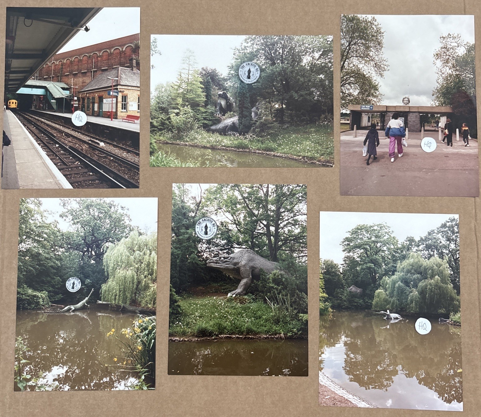 6x Crystal Palace Park 1991 Photographs Vintage Dinosaurs Sydenham London Photo