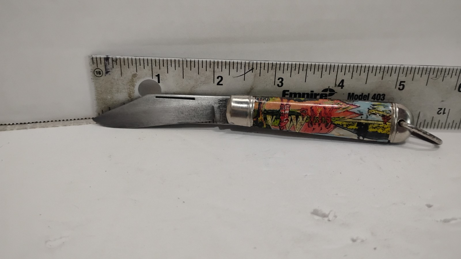 Vintage Imperial Souvenir Of South Dakota Pocket Knife, Western Scene And Pearl