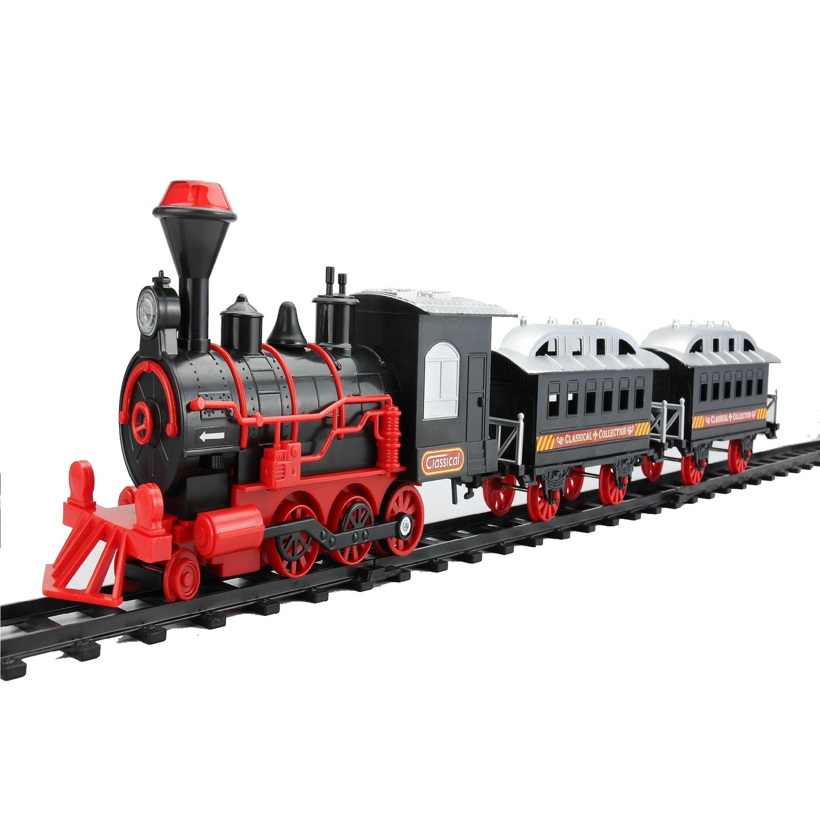 Northlight 13-Piece Red Black Battery Lighted Animated Train Set Sound