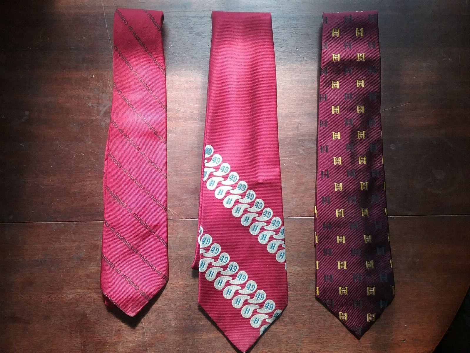 SALE Lot of 3 Vintage Harvard University College Class of 1949 Reunion Neckties
