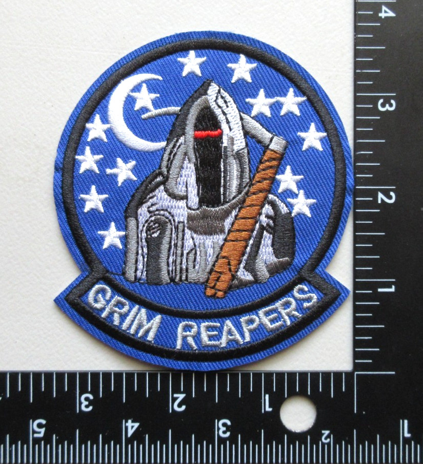 ⭐U.S. AIR FORCE USAF GRIM REAPERS 493RD FIGHTER SQUADRON MILITARY IRON ON PATCH