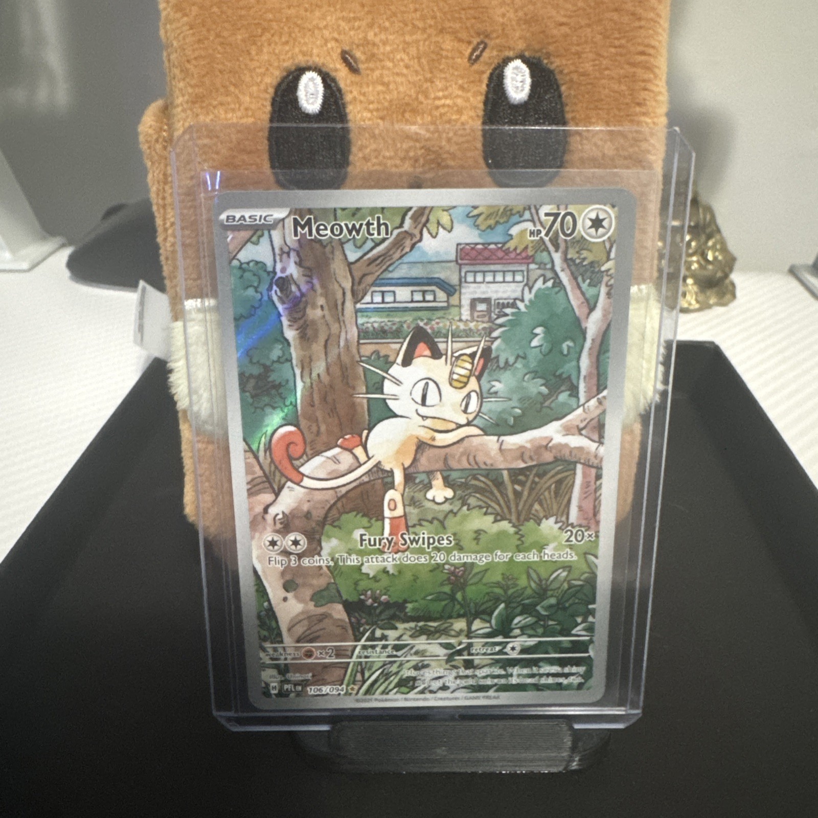 Meowth 106/094 Illustration Rare Pokemon Card Near Mint