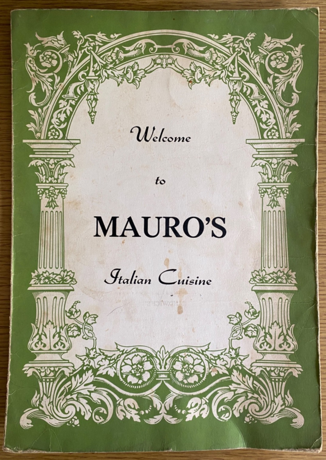1967 MAURO\'S ITALIAN CUISINE vintage restaurant menu STATEN ISLAND NEW YORK CITY