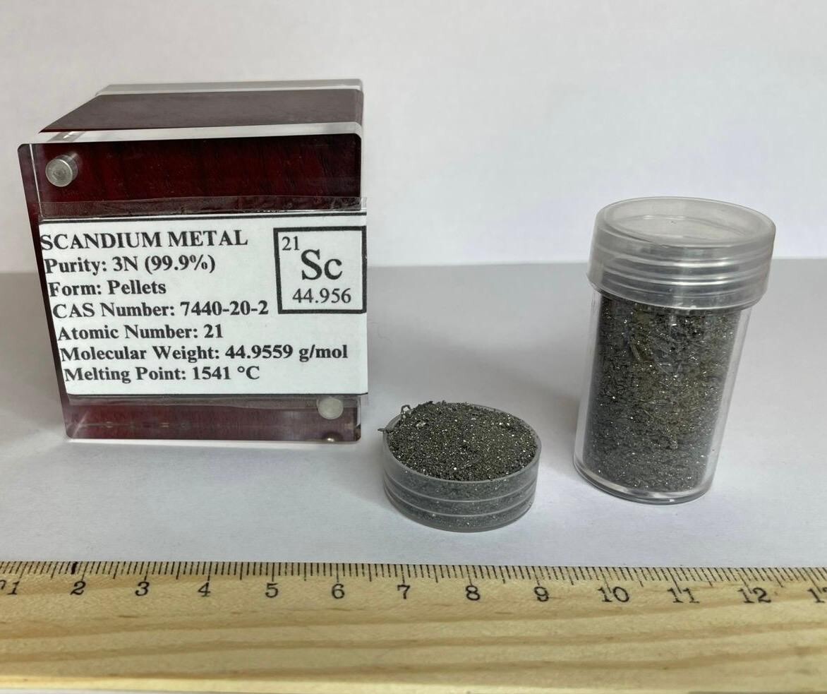 Scandium Metal 99.9% Purity Periodic Element Collection 10 Gram