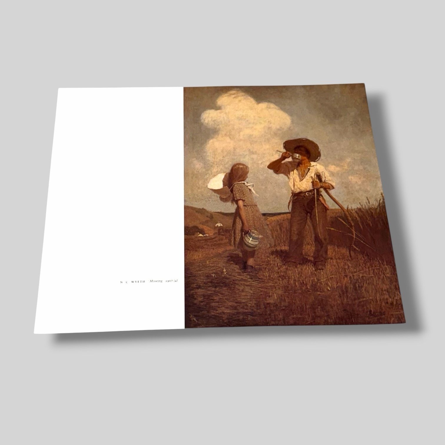 Vintage Art Illustration Bookplate Mowing by NC Wyeth 1987 Print AF