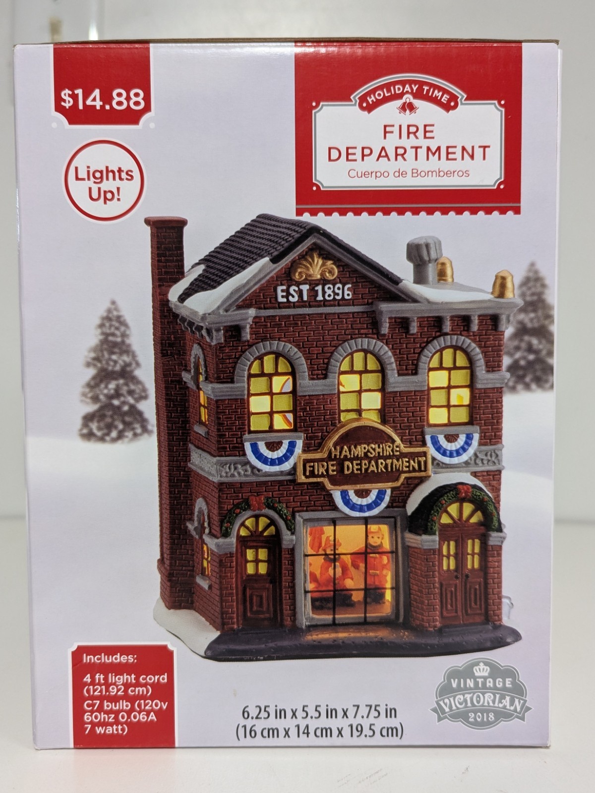 Holiday Time Fire Department Vintage Victorian 2018 Village Light Up