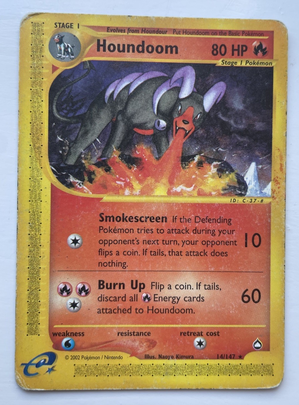 Houndoom 14/147 Aquapolis Non-Holo Rare Heavily Played WOTC 2002