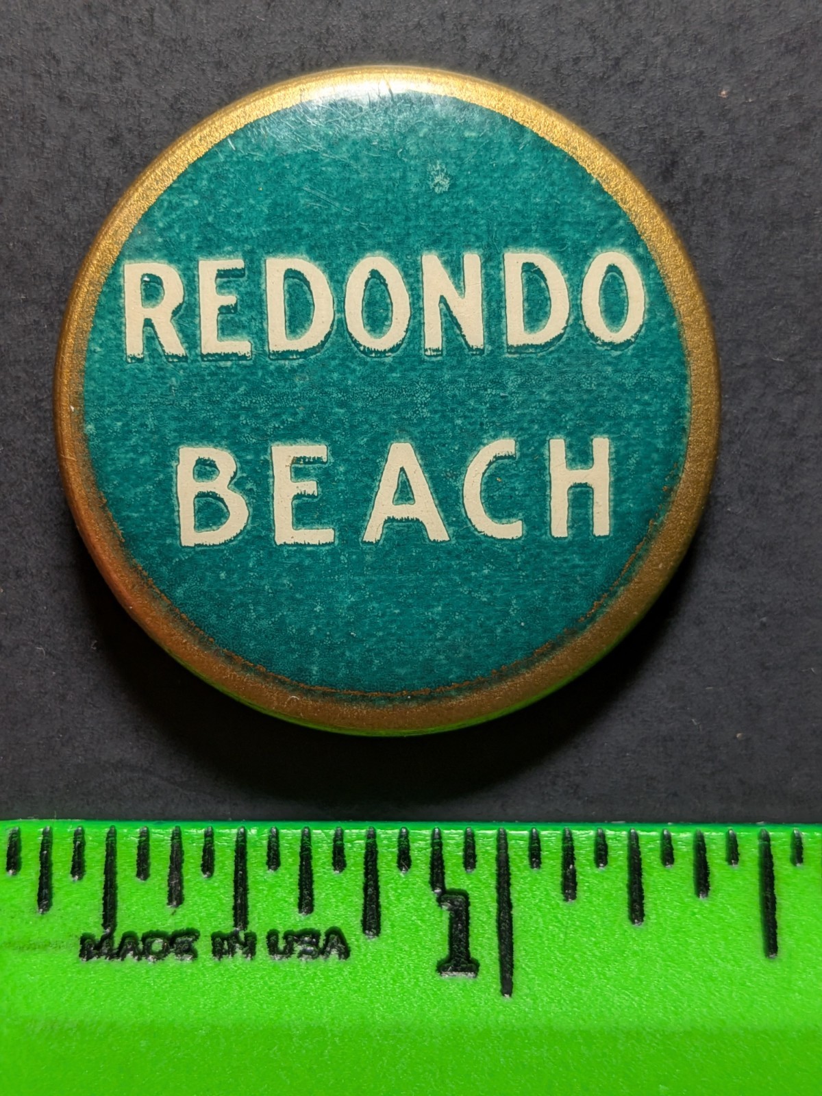 Vintage 1911 Redondo Beach California Pinback Pin