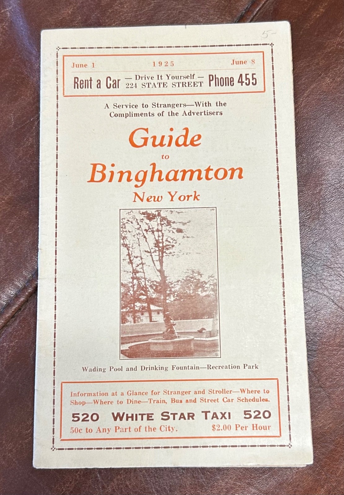 Vintage June 1925 Travel and Business Guide to Binghamton New York