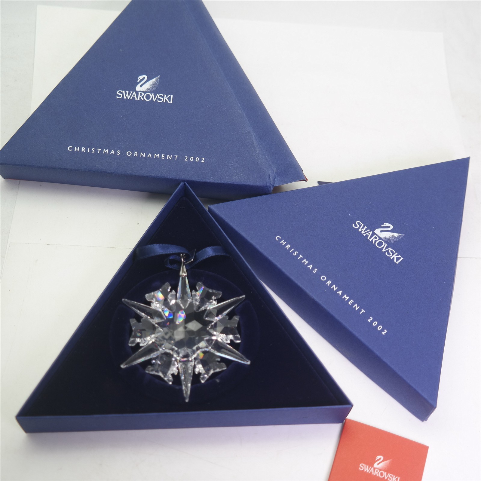 Vtg 2002 Swaorvski Crystal Snowflake Christmas ornament W/ Box