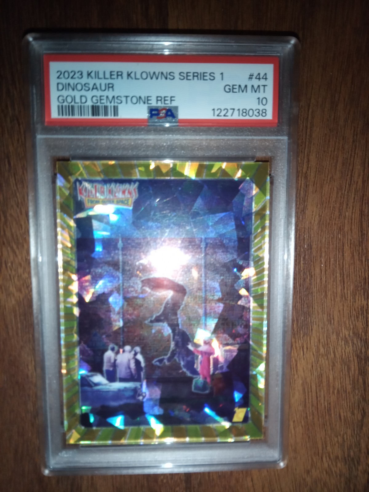 Cardsmiths Killer Klowns Series 1 *Dinosaur* Gold Gem Stone Ref. Serialized 9/10