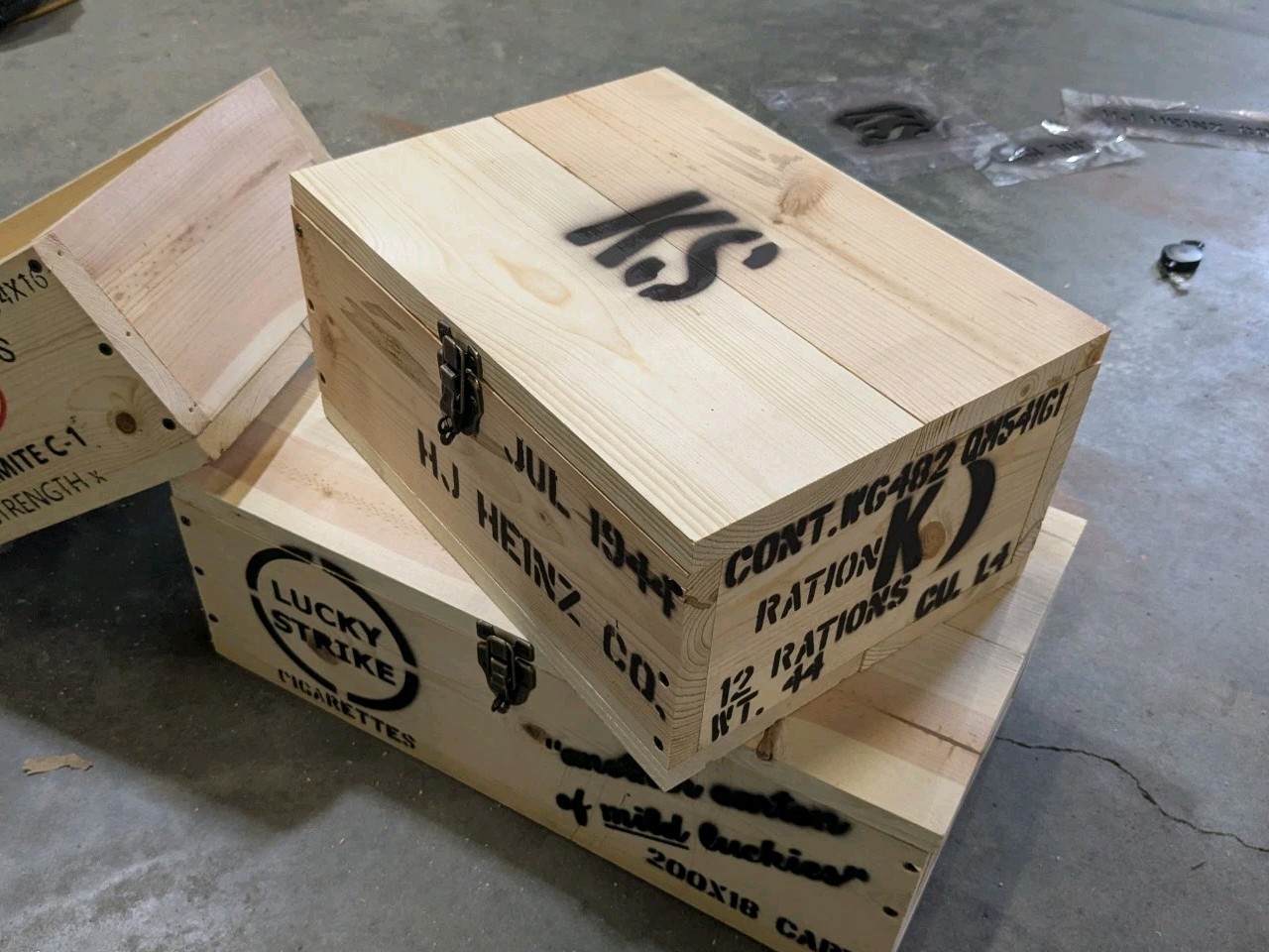 WW2 US Army K Rations Wooden Crate - Replica