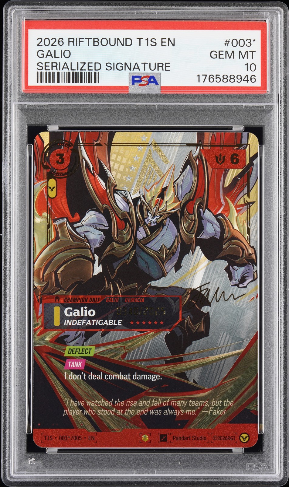 2026 SERIALIZED SIGNATURE #003* GALIO - INDEFATIGABLE 340/2025 PSA 10