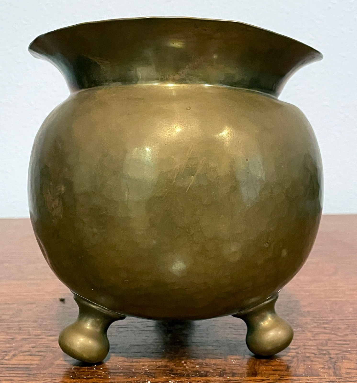 Antique Russian Imperial Brass Footed Bowl Planter Cachepot Moscow Mark Pre-1917