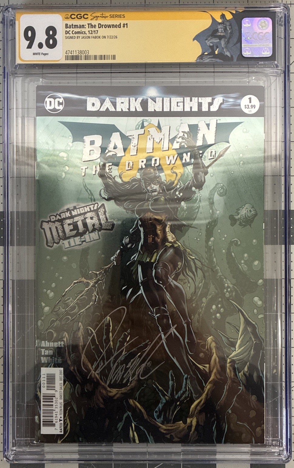 Batman: The Drowned #1 1st Print Foil CGC SS 9.8 Label + Jason Fabok Sig ✍️