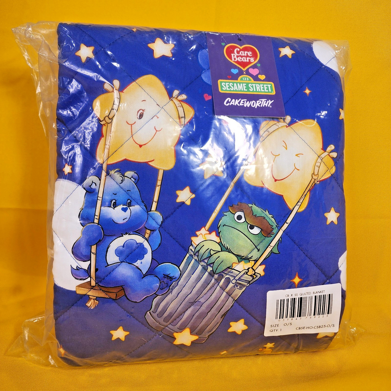Cakeworthy Care Bears x Sesame Street Street Quilted Blanket Throw NEW