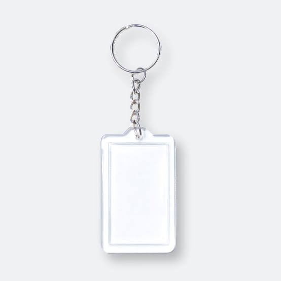 white plastic keychain vintage