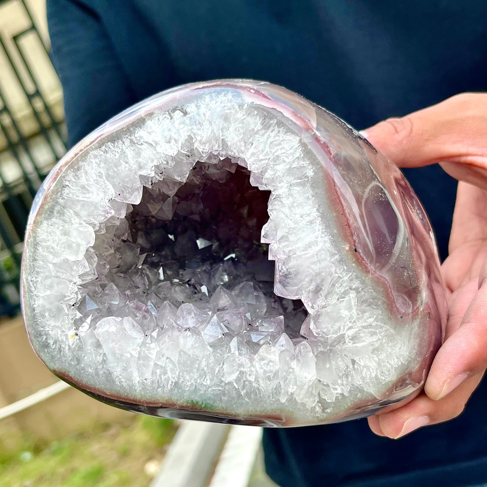 5.37LB Beautiful amethyst money bag, natural Uruguayan mineral crystal