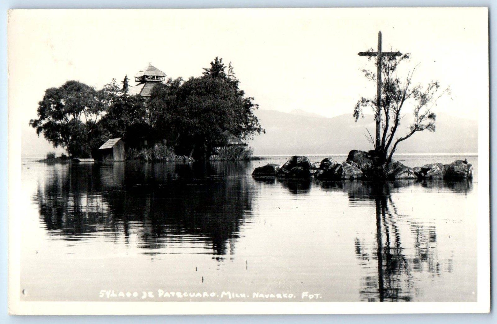 Patzcuaro Michoacan Mexico Postcard Lake Patzcuaro c1930\'s RPPC Photo