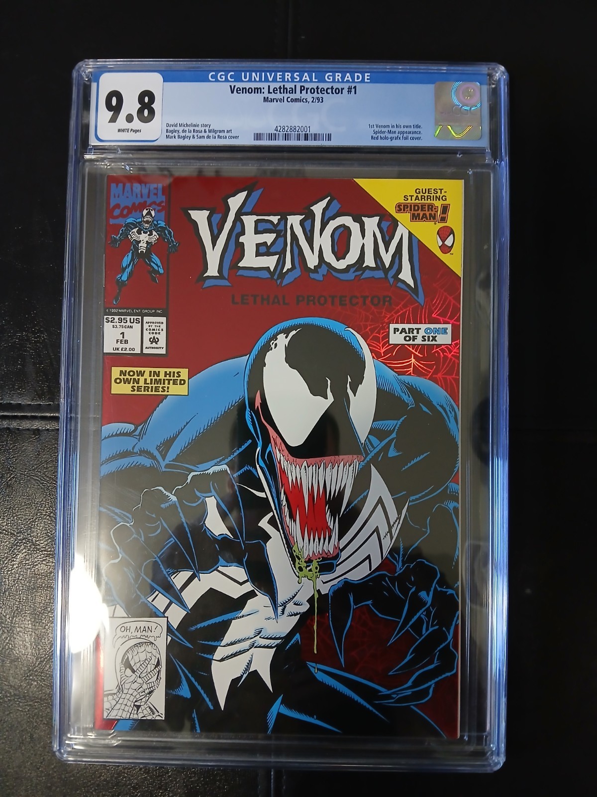 Marvel Venom: Lethal Protector #1 (1993) First Printing CGC 9.8 Scratched case.