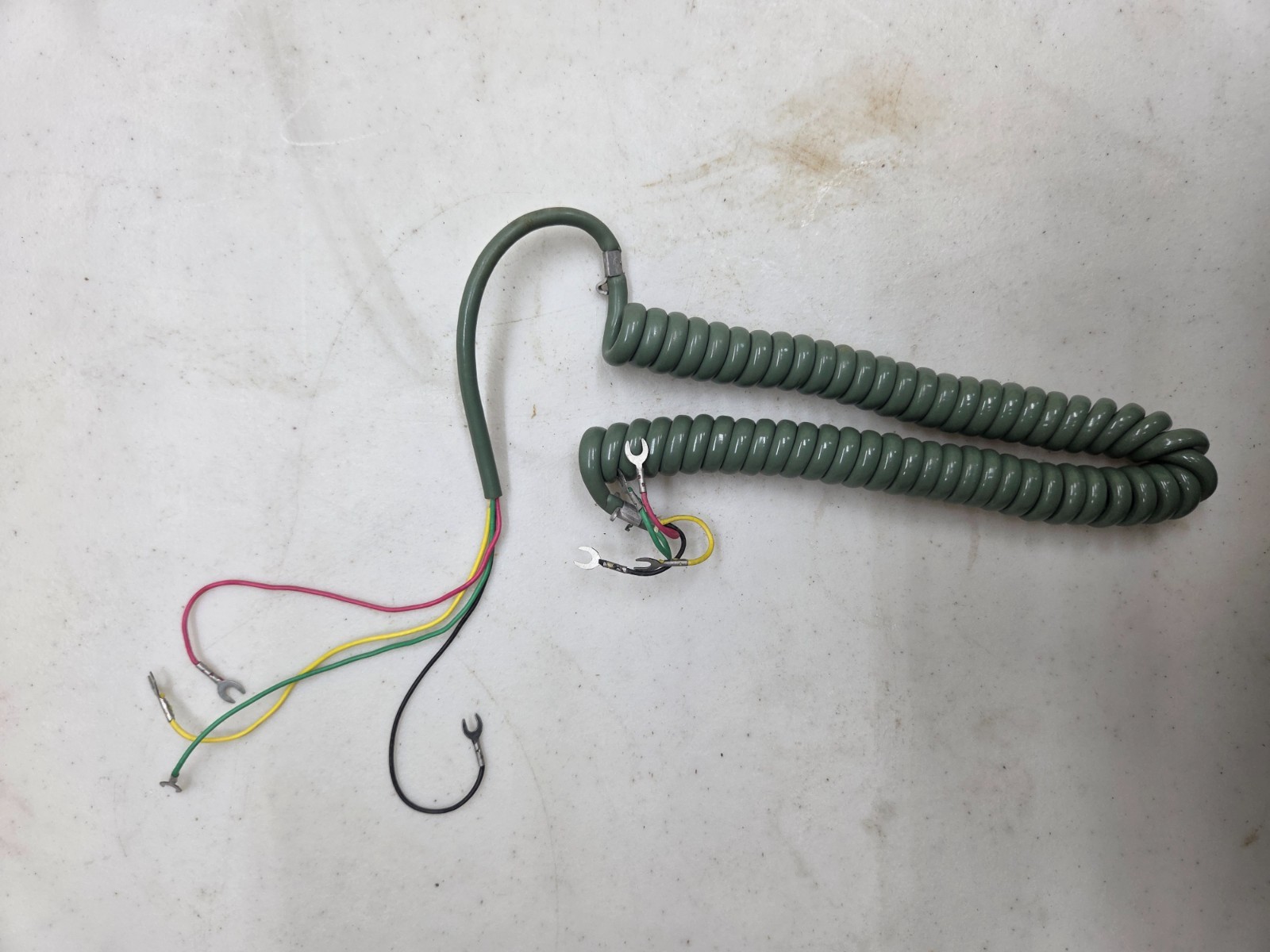 NOS Western Electric Standard Coiled Cord, D4BH Green   ***FREE SHIPPING ***