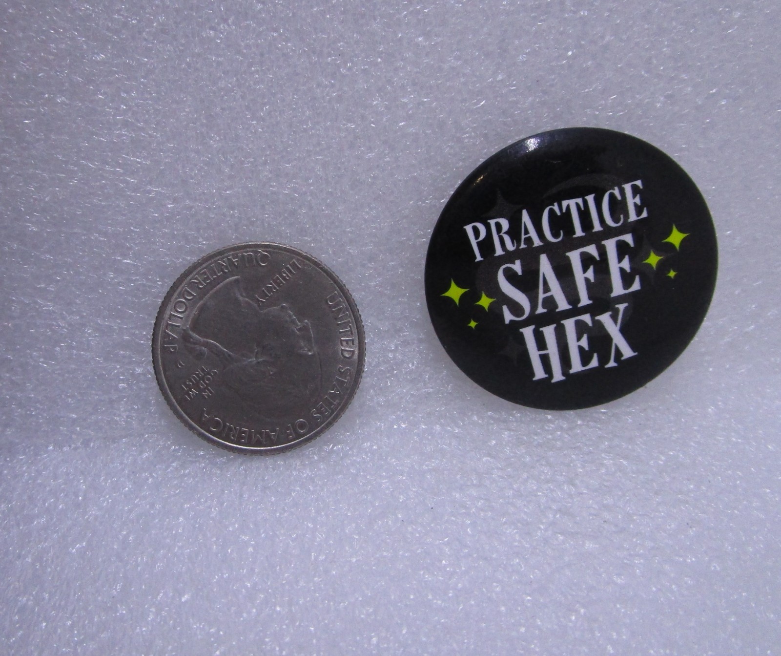 Practice Safe Hex Button Pin