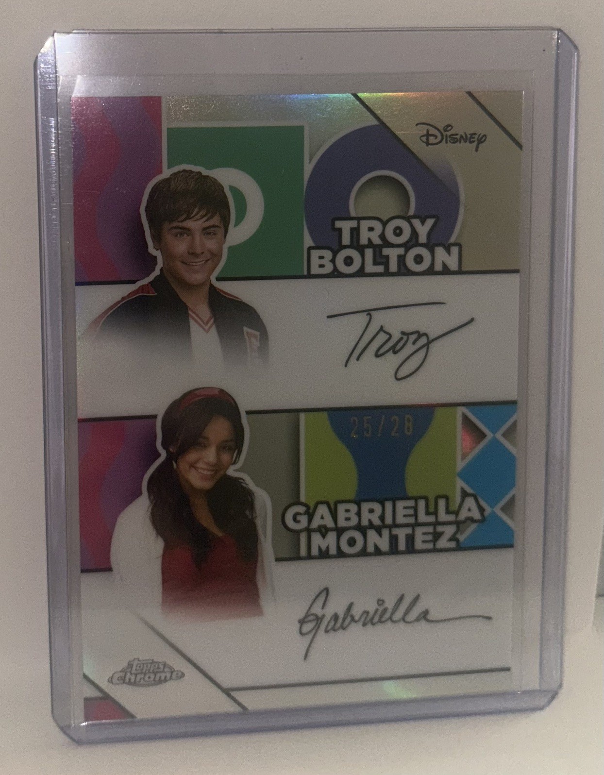 2026 Topps Chrome Disney Troy Bolton Gabriella Montez Facsimile Dual Auto 25/28