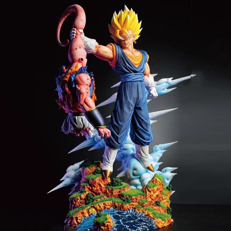 NEW Anime Dragon Ball Z Goku Figure Super Saiyan Goku Vs Majin Buu PVC STATUE