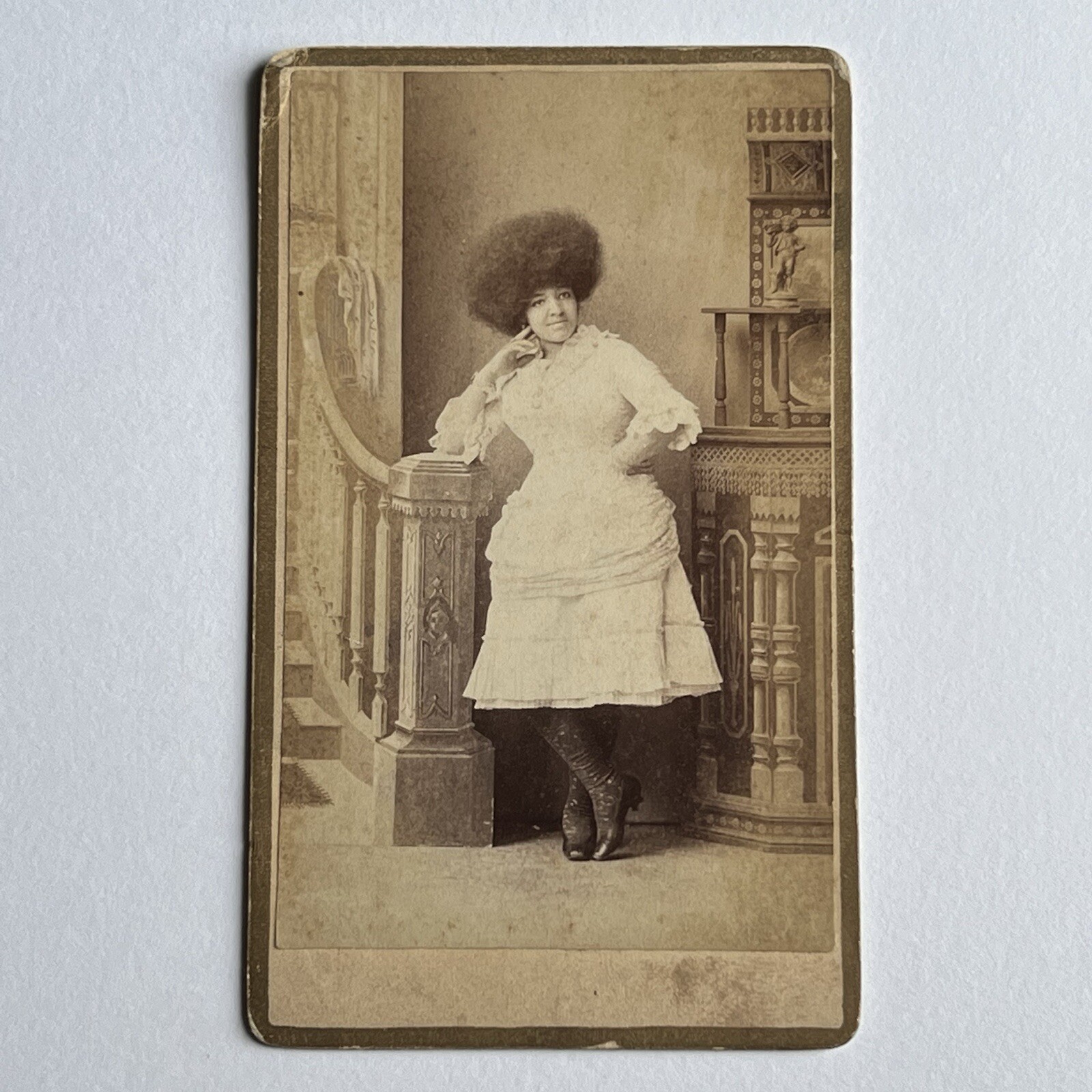 Antique CDV Photograph Beautiful Woman Illavaro the Egyptian Circassian Circus