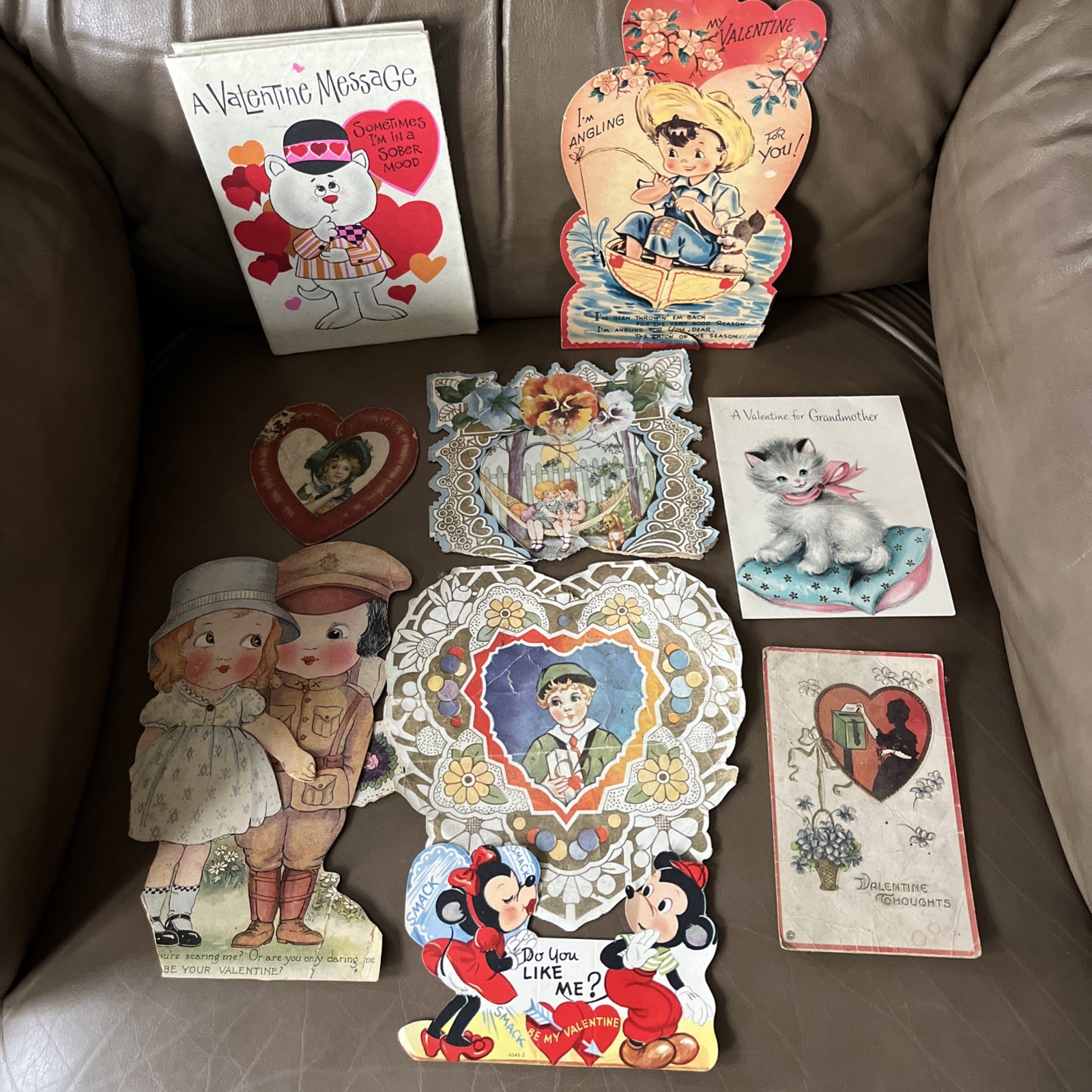 Vintage Antique Valentine\'s Day Cards Lot Valentines Glitter