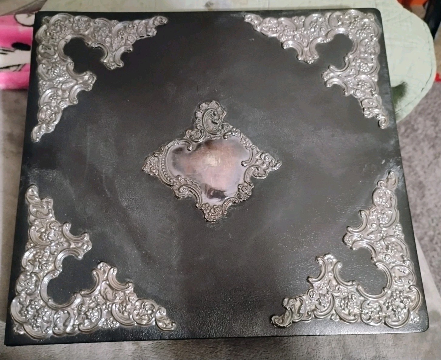 VTG Sterling Silver Mounted Photo Album The Lord Cherub Collect, XL STERLING