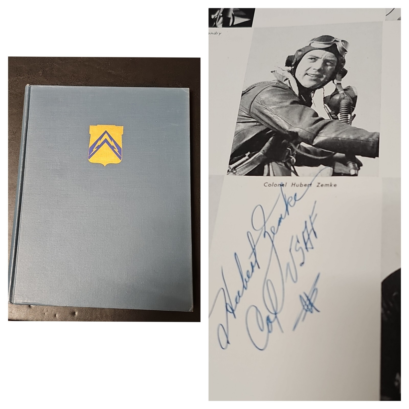 1948 56th Fighter Group WWII Unit History Signed Col Hubert Zemke P-47 1st Ed