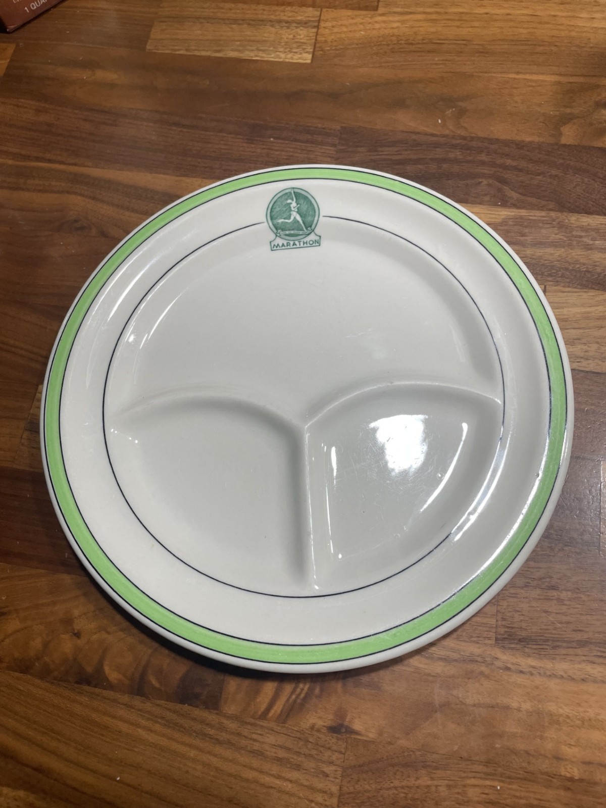 Marathon Gas Oil Grill Plate Walker China Running Man RARE EXCELLENT Advertising