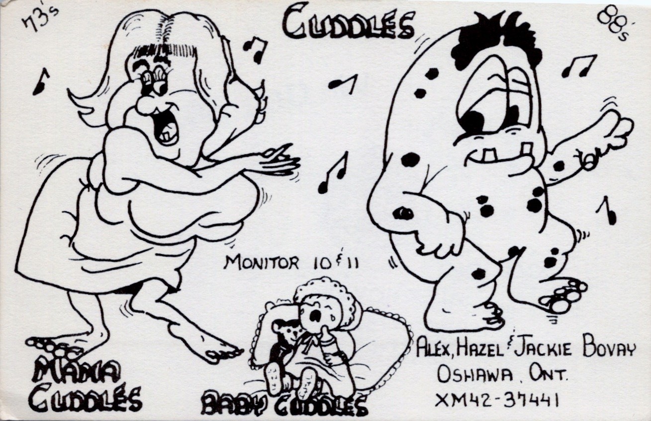 1978 QSL Card Vintage Amateur Ham Radio Mama Cuddles Funny Art