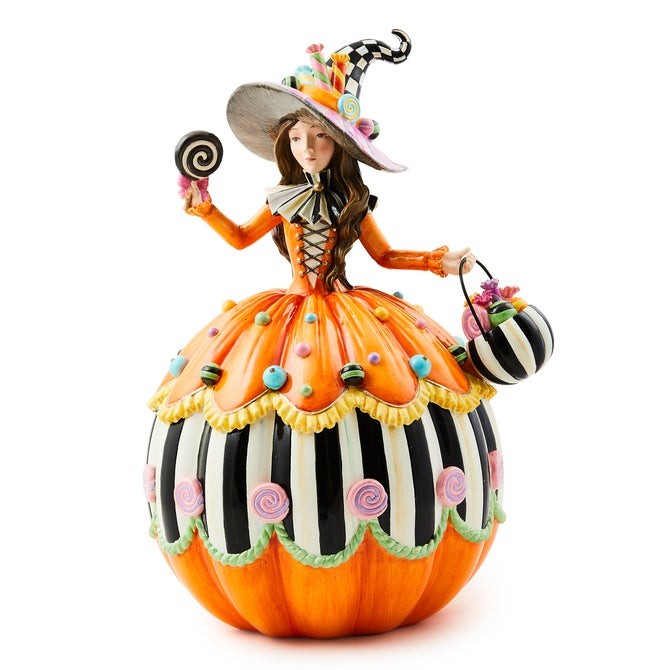 Mackenzie - Childs Trick or Treat Illuminated Witch Figurine NEW