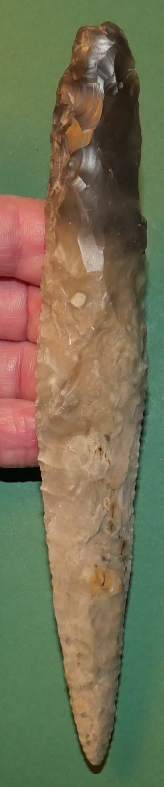 DAGGER TYPE II . WITH NICE FLAKING. DANISH NEOLITHIC DAGGER. restored tip