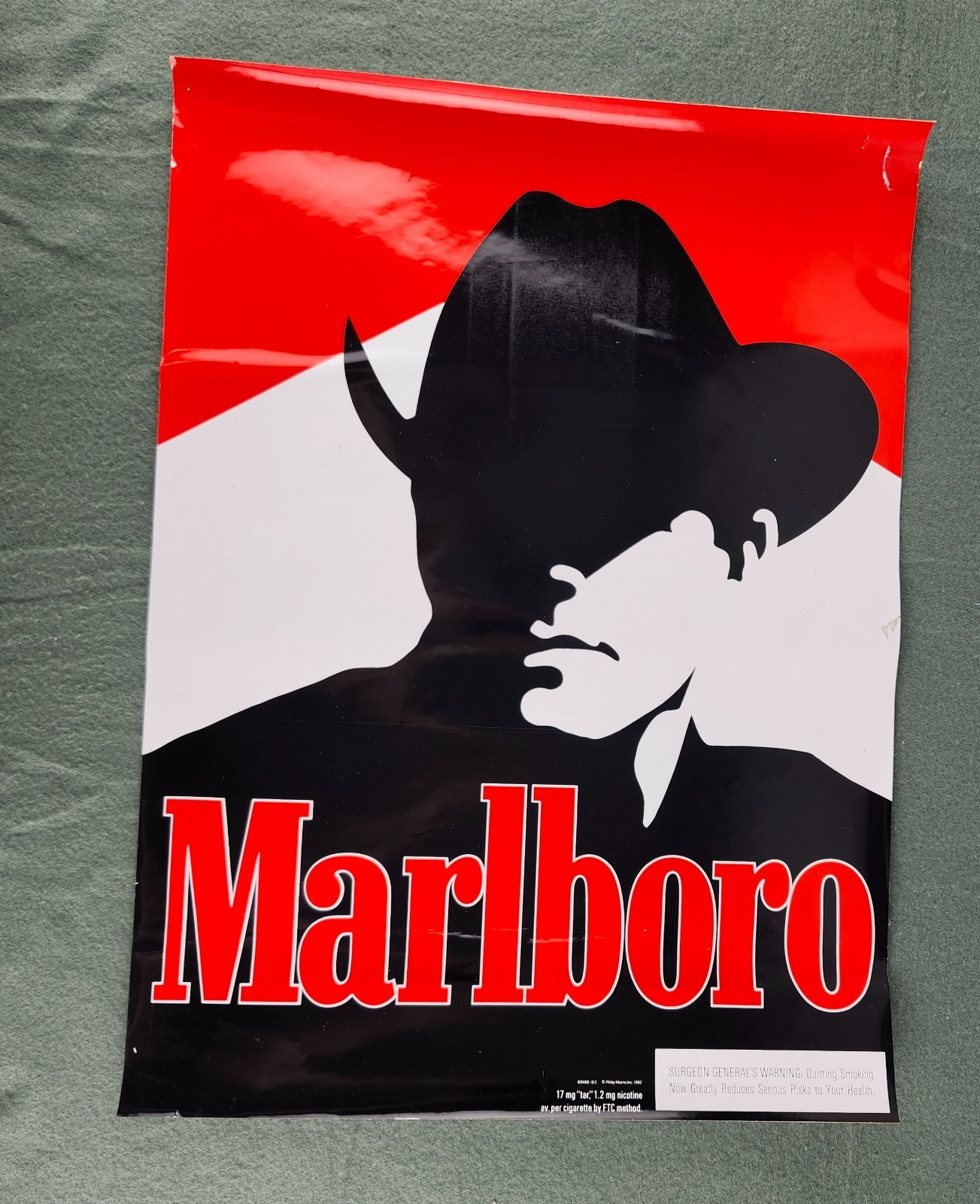 Vintage NOS Marlboro Man Silhouette Decal Sticker Cowboy Display Advertising