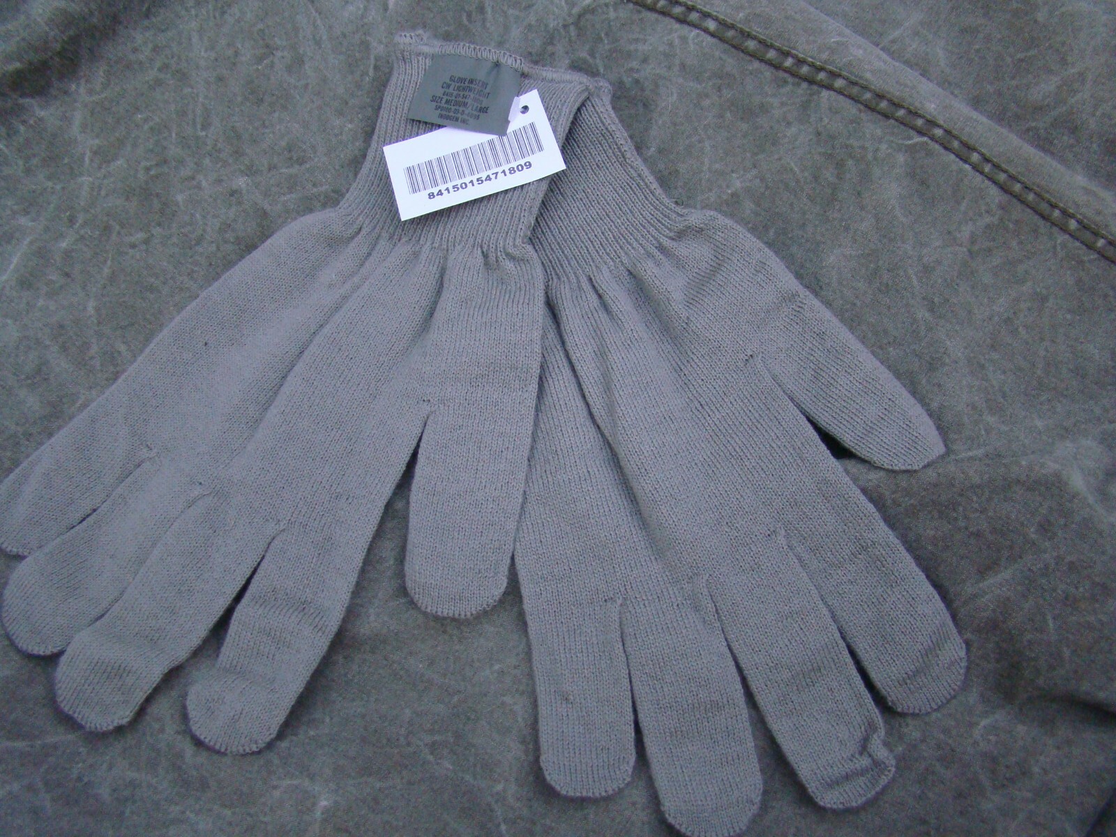 USGI Cold Weather Lightweight Glove Inserts size Medium / Large Grey - New