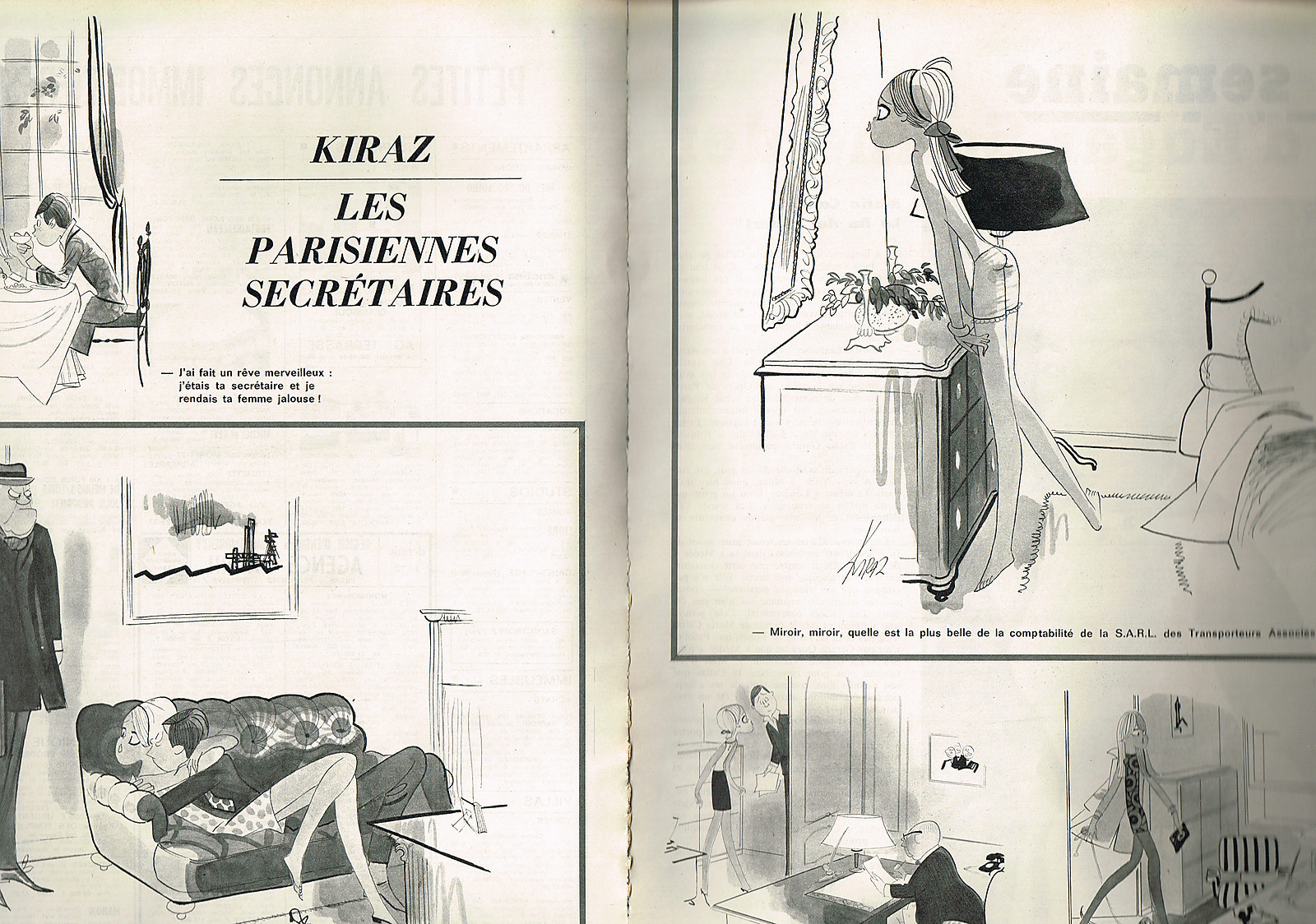 ADVERTISEMENT 1971 KIRAZ les PARISIENNES SECRETAIRES (2 pages)