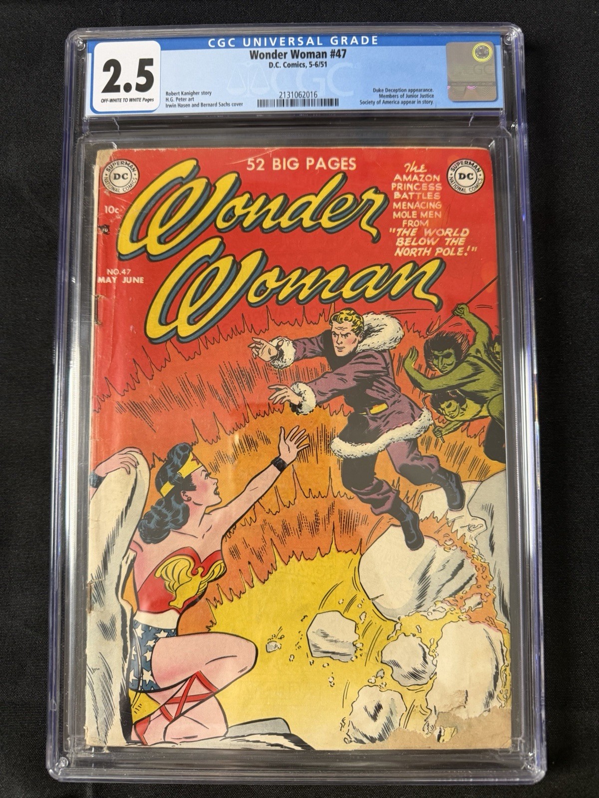 Wonder Woman #47 CGC 2.5 1951 Golden Age DC Duke Deception Mole Men