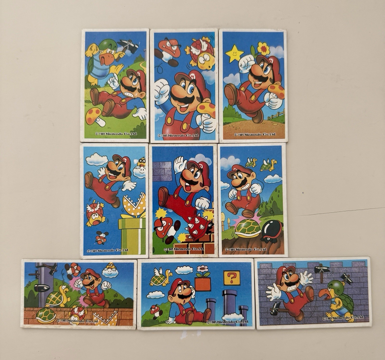 Mario 1985 Amada Nintendo Famicom 9 Menko Card Reseller Collector Dealer Lot