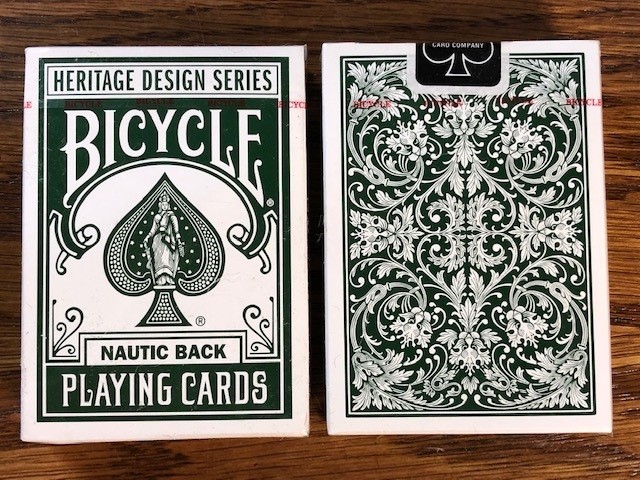 Bicycle Nautic Back (green) Heritage Design Series playing cards