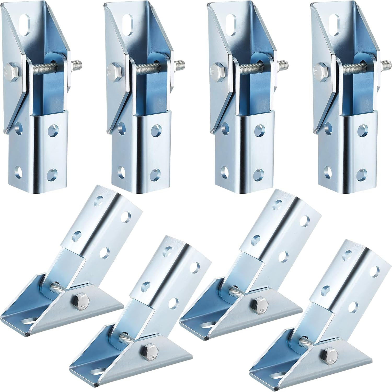 8 Pcs Adjustable Bracket Strut Channel, 8 Hole Wing Base Solar Panel
