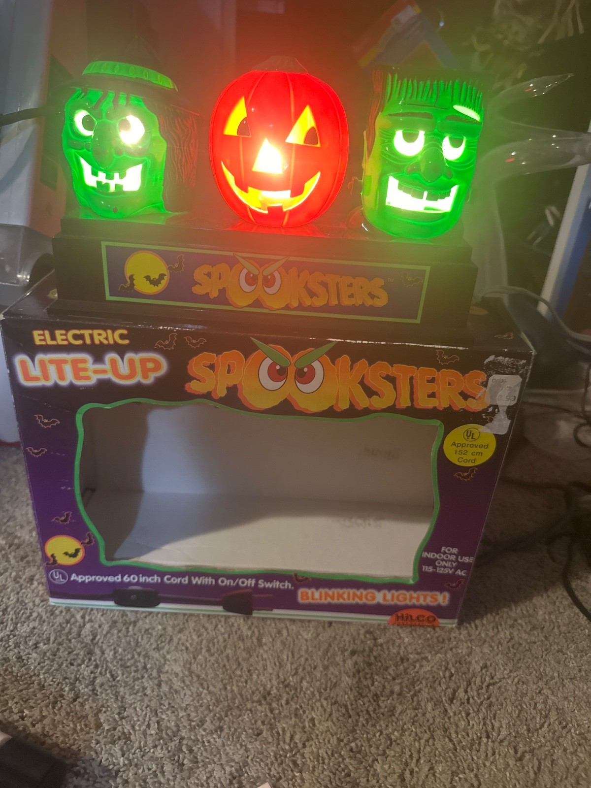 Vintage 1996 Hilco Spooksters Light Display Witch Frankenstein Halloween